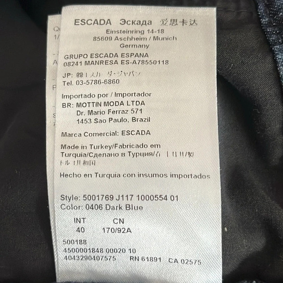 Escada Straight Leg Metallic Threaded Jeans - Size 40 (See Size Chart) - Picture 6 of 9